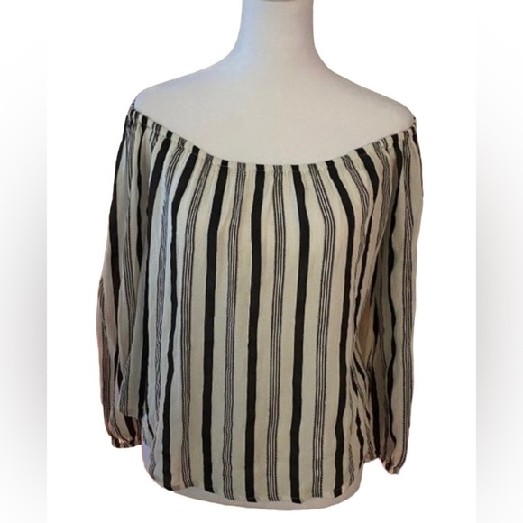 Billabong Striped Off Shoulder Top Size S - Picture 1 of 5
